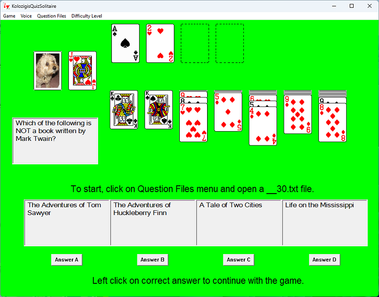 solitaire screen shot